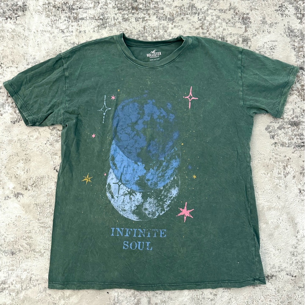 🌙✨Hollister Infinite Soul Oversized Boyfriend Tee | XS | Dark Green